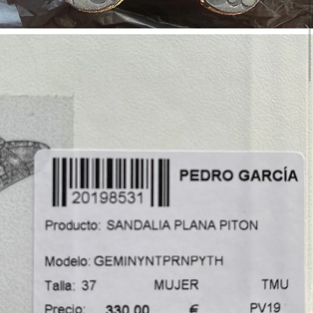 Pedro Garcia Snake-Print Tan and Black Slide Sandals
